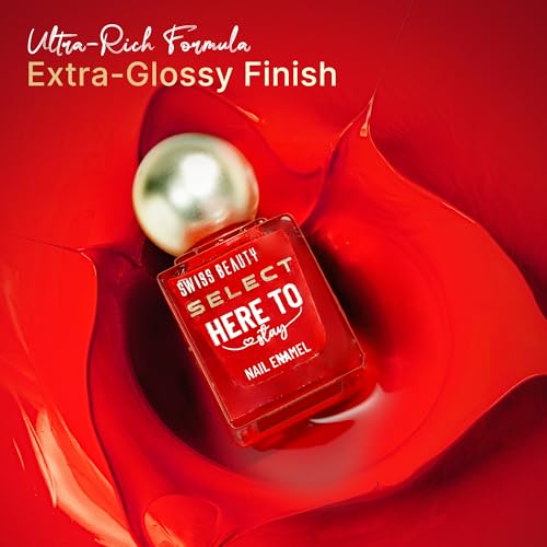 Image of Swiss Beauty Select Here to Stay Nail Enamel with High gloss finish | Waterproof & Long-Lasting | Non - stain chip resistant | Shade- Sheer Pearl, 12ml |