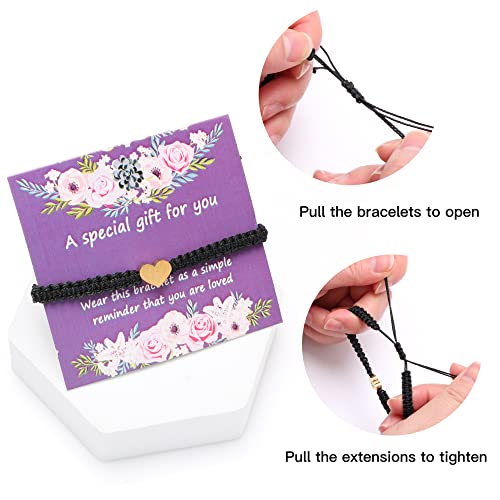 Heart Initial Bracelets For Women Teen Girls Dainty 18K Gold Letter S Charm Bracelets Handmade Rope Adjustable Jewelry Birthday Long Distance Couple Friendship Gifts #TOP4