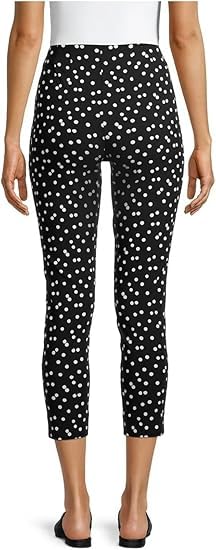 Time & Tru Women's Millennium Skinny Pants (6, Black Dot)2