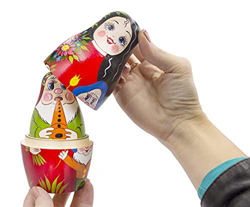 Matryoshka&Handicraft Matryoshkas Russian Nesting Dolls Fairy Tale Snow White And The 7 Dwarfs Toy Set 7 Pcs #TOP6