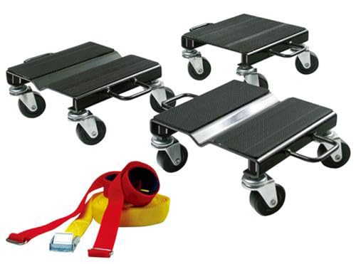 Stanz - Stanz (TM) Heavy Duty 1500Lbs V-Slide Snowmobile Snow Mobile Dolly Set with Rubber Pad and Straps
