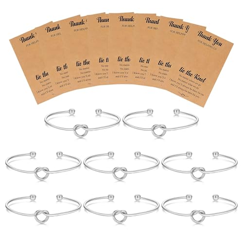choice of all 4/6/8pcs Bridesmaid Bracelet Bridesmaid Gifts Love Knot Bangle Bracelet Wedding Bridesmaid Proposal Bracelets Jewelry Gifts for Women (C: 8pcs bridesmaid bracelet)