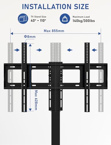 DIHOOL Motorized TV Lift for 85&Prime; - 100&Prime;Giant Screen TVs, Pop Up Vertical TV Stand with Remote Control and Obstacle Detection, 59&Prime; Stroke, 37.7&Prime;- 97.8&Prime; Height Adjustable, Smooth, Quiet and Powerful