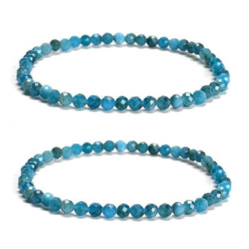 Pierre d'apatite bleu naturel en bracelet cristal, cadeau tendance