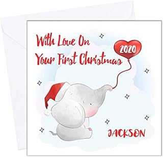 Personalised First Christmas Card Baby Son Daughter Grandson Granddaughter Bump 1st Niece Nephew Godson Goddaughter