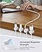 Swiveling Cord Holder, Magnetic Cord Organizer, Inchor Cable Organizer for Desk, 6 Pack Cable Clips for Nightstand, Adhesive Cable Holder Cable Management Clips for Car Home Office (White)