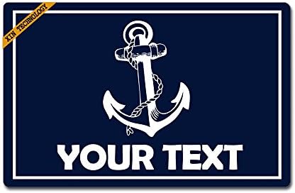 Artsbaba Doormat Personalized Your Text Door Mat Anchor Doormats Monogram Non-Slip Doormat Non-Woven Fabric Floor Mat Indoor Entrance Rug Decor Mat 23.6" x 15.7"