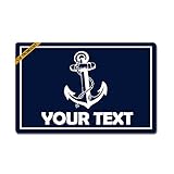 Artsbaba Doormat Personalized Your Text Door Mat Anchor Doormats Monogram Non-Slip Doormat Non-Woven
