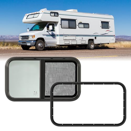 GEARMONSTER Caravan Side Window, Motorhome Sliding Window, Caravan Tinted Window RV Window for Motorhomes, Trailers, 700 x 400 mm Caravan Window