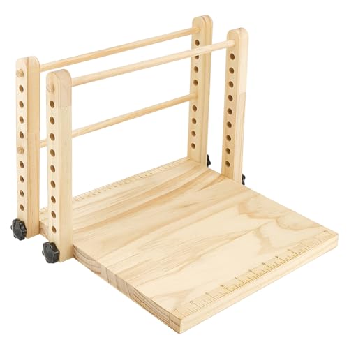 BENECREAT Wood Book Binding Stitching Frame, Adjustable Book Folding Stand for DIY Bookbinding Crafts and Supplies, 12x12 Inch