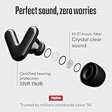 Alpine Tune Earplugs, Concert Ear Plugs with Noise Reduction, High-Fidelity Music Quality, 19dB Hearing Protection with Crystal Clear Sound, 4 Sizes Included, For Gigs, Raves, Festivals & Clubs, Black - Image 4