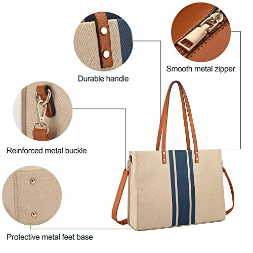 Bolsa feminina para laptop, serve para laptop de 15,6 polegadas, grandes bolsas de trabalho de lona