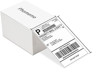 Phomemo 4x6 Thermal Label, Shipping Labels 4x6, Thermal Printer Labels, Fan-Fold Label, Permanent Adhesive, Commercial Grade, Compatible with Zebra, Munbyn, Rollo, Polono, 500 Labels