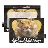 Hübsche Hamster-Bindertaschen mit Reißverschluss und transparentem Fenster...