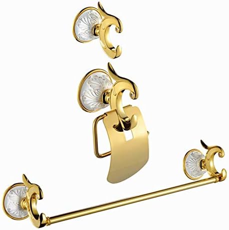 Bath Hardware Sets Brass Holder+Robe Hook+Towel Ring Gold Surface Finish 3pcs/Set PH015