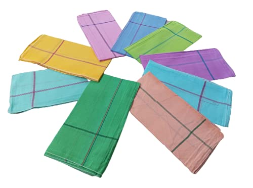 Men's Cotton Handkerchiefs - Pack of 6 -Plain Color 18 * 18 inches XL Medium Size. 100% Pure Cotton-picture-30
