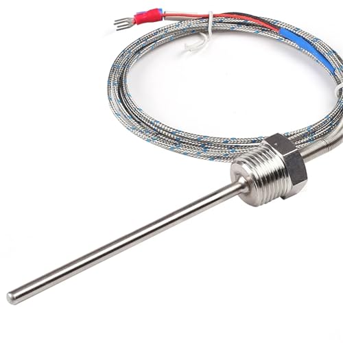 Sonde Pt100 50mm avec filetage 1/2 NPT et fil de 2m pour régulateur PID