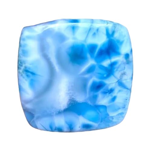 Larimar naturel en cabochon rectangle 44x42mm, une gemme rare et prestigieuse pour vos bijoux DIY