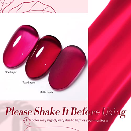 Born Pretty Jelly Burgundy Gel Nail Polish Sheer Milky Transparent Clear Burgundy Gel Nail Polish Nail Gel Polish Varnish 10Ml #TOP1