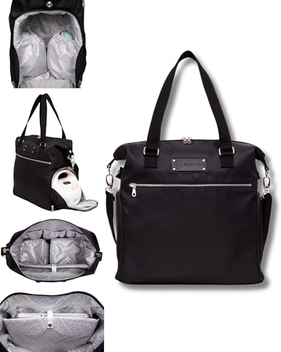 Image of Sarah Wells Lizzy Breast Pump Bag - Compatible with Spectra, Medela, and More - Insulated Cooler Pocket (Black)