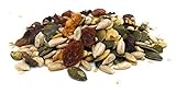 frutos secos para ensalada Mezcla: semillas de girasol, semillas de calabaza, uvas pasas, nueces trozeada, albaricoque deshidratado y arándanos rojos deshidratados.