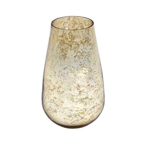Hosley 8 Modern Mercury Gold Glass Vase for Floral Arrangements Weddings Aromatherapy Floating Candles Pillar Candles Spa Home Decor Gifts