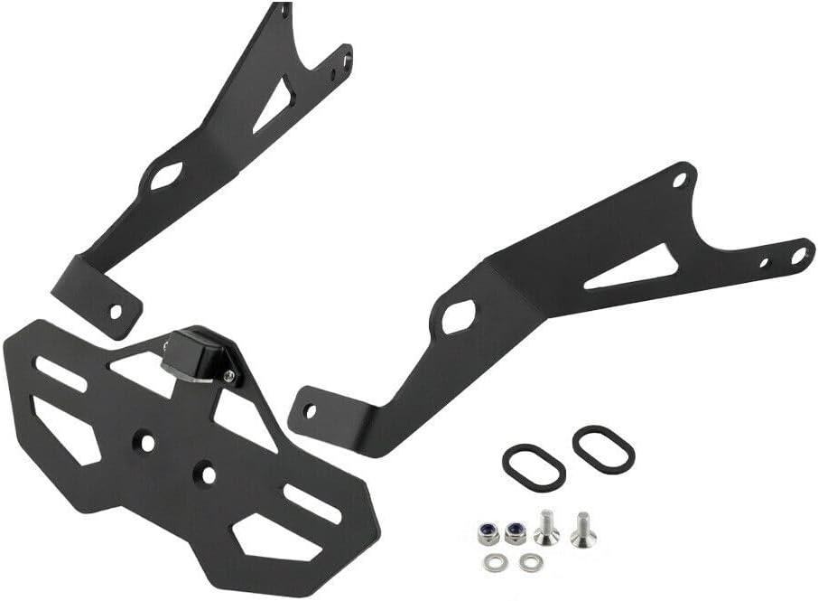 License Plate Holder, For HONDA CBR650R / CB650R 2021-2023, Fender Eliminator with LED License Plate Lights and Turn Signal Mounting Holes (Black)