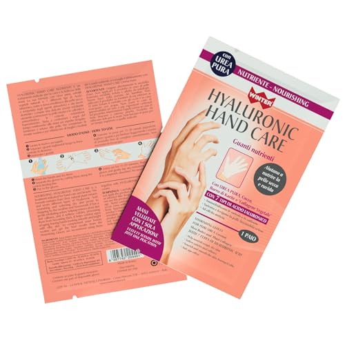 Winter Guanti Nutrienti – Trattamento Intensivo per Mani Secche con Urea, Burro di Karité Puro, Cocco, Collagene e Acido Ialuronico – Guanti Maschera Mani Monouso 1 Paio