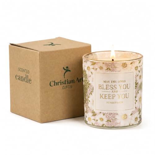 Image of Christian Art Gifts Lord Bless You Scented Candle: Soy Wax, Bible Verse