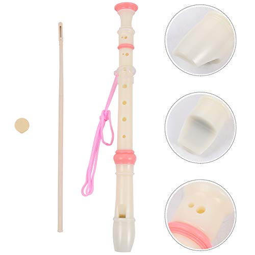 HEALLILY Gravador Soprano de Plástico Clarinete de 8 Furos para Crianças Iniciantes Com Vareta de Li