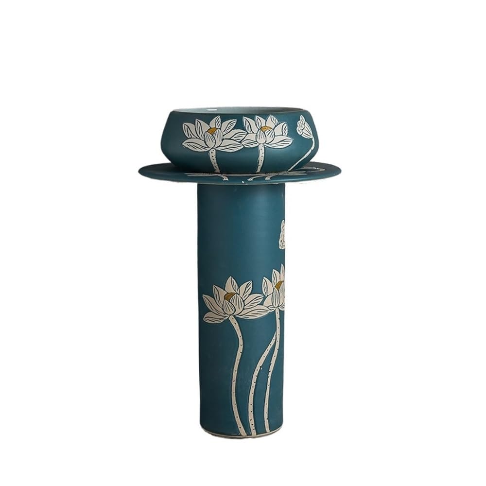 Zhaoj24-05 One Color Pedestal Sink Vintage Ceramic Pedestal Sink With Faucet And Drain Outdoor One Piece Wash Basin