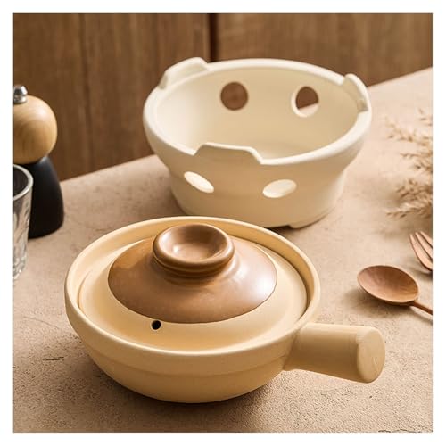 Olla de arcilla con tapa para sopas caseras y utensilios de cocina tradicionales 7
