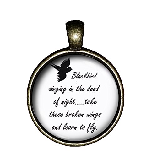 Chaoticfashion Beatles Blackbird Lyrics Necklace Handmade Pendant Charm Gift