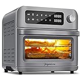 Joymicre Air Fryer Toaster Oven, 1700w High Power AirFryer Dehydrator Combo with Touchscreen Convection Countertop Oven, Dishwasher Safe Accessories, XL 12QT, 8 Cooking Presets, Bake, Broil, Defrost, Reheat, Roast All-in-one, Grey