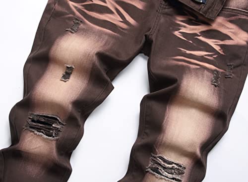 Boy's Stylish Biker Skinny Fit Ripped Destroyed Distressed Moto Stretch Fashion Denim Jeans Pants3