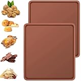 YXHZVON 2 Piezas Swiss Roll Cake Mat, Bandejas de Silicona con Bordes, Alfombrilla de Silicona para Hornear Antiaherente para Cocinar, Hornear, Galletas (Marrón)
