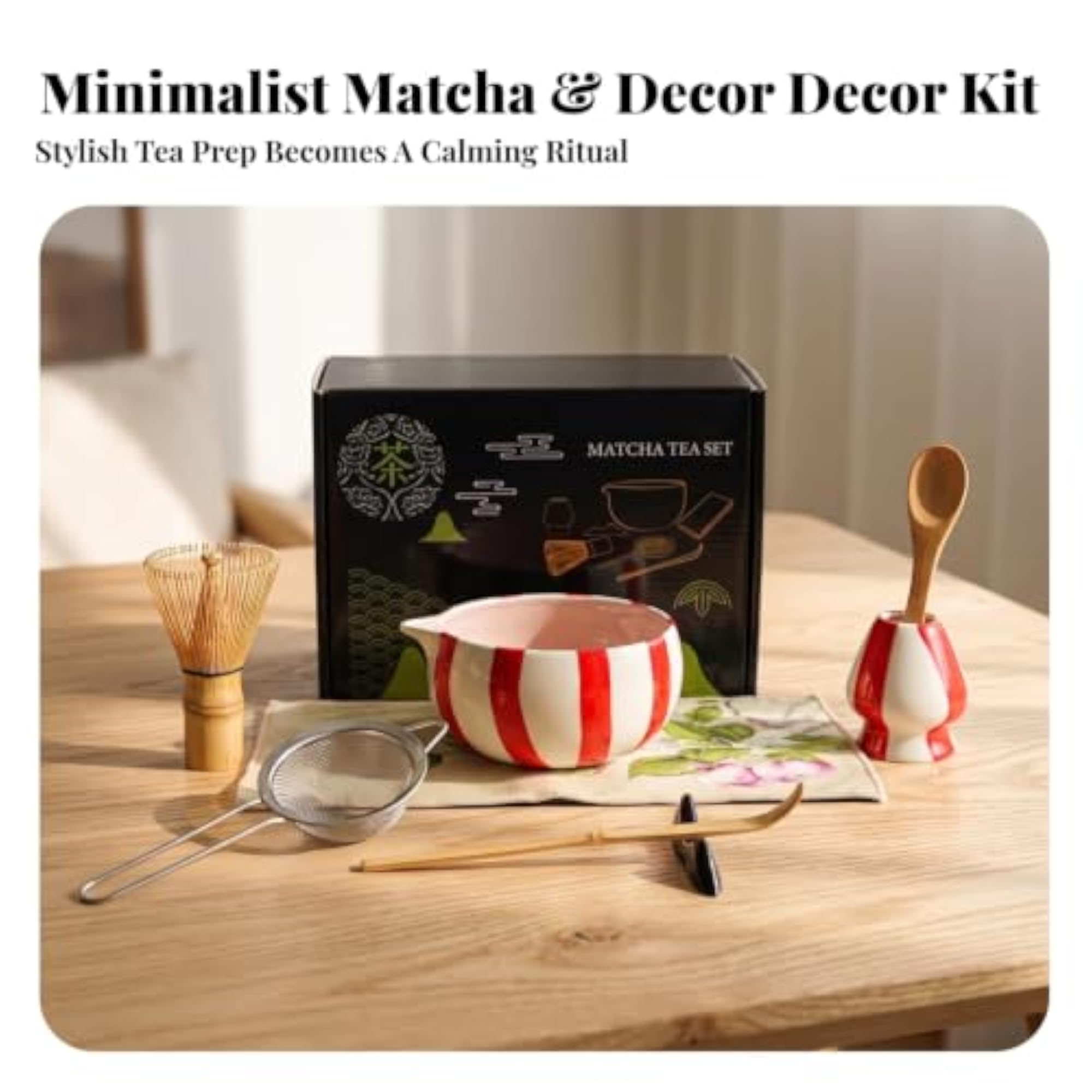 8 Pieces Elegant Matcha Tea Set with Whisk