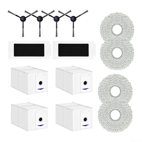 Kit de bolsa de polvo de trapo de filtro de cepillo lateral, para capturar polvo y partículas, para Ecovacs para Deebot T30 Pro para modelos Omni