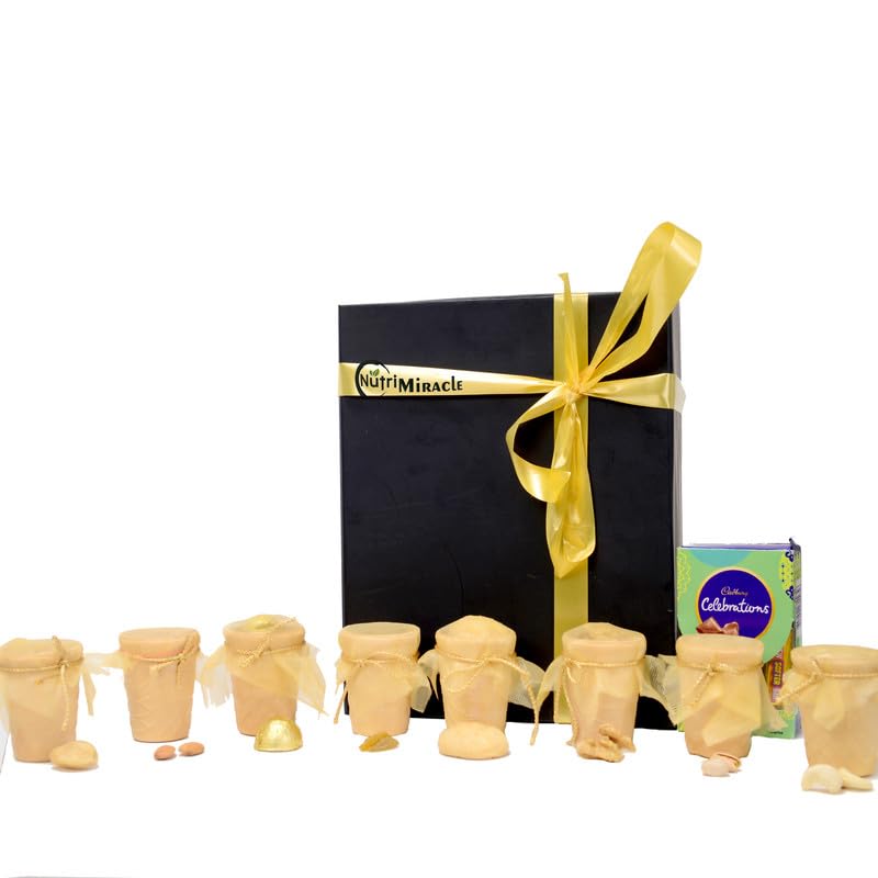 Image of NUTRI MIRACLE Deepawali Eco-Friendly Dry Fruits and Chocolate Hamper with Diya | Assorted Gourmet Diwali Treats