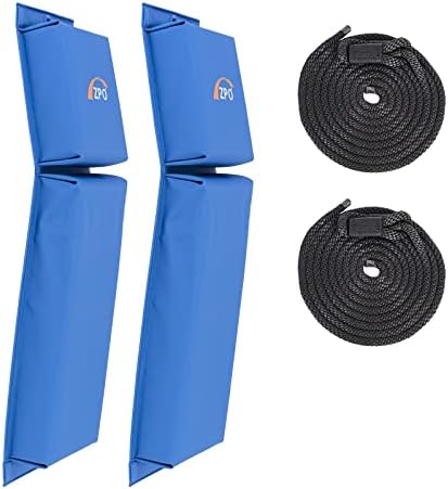 ZPO Boat Fender, Boat Bumpers for Docking, 2 Pack Boat Fenders with 2 Durable Ropes for Jet Ski, 24 x 6 x 2.5 inch (Blue)
