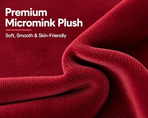 EVOLIVE Euro Sham Cover – Soft Micromink Faux Velvet Pillowcase, Faux Fur Texture, Decorative Square Cushion Cover with Hidden Zipper Closure (26"x26" Euro Sham, Wine)