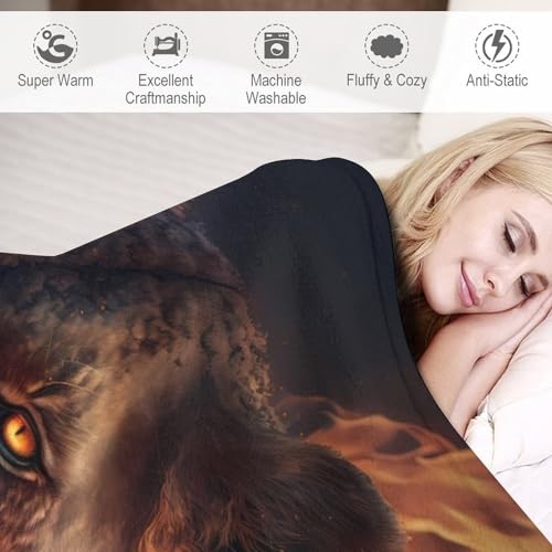 Manta mullida para sofá Fire León de tacto ultra suave y acabado premium 6