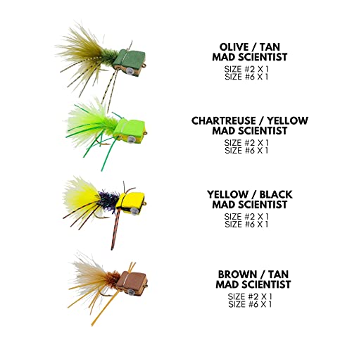 Snyder's Mad Scientist Bass & Panfish Popper Assortment - 6 Flies With Fly Cup #TOP1