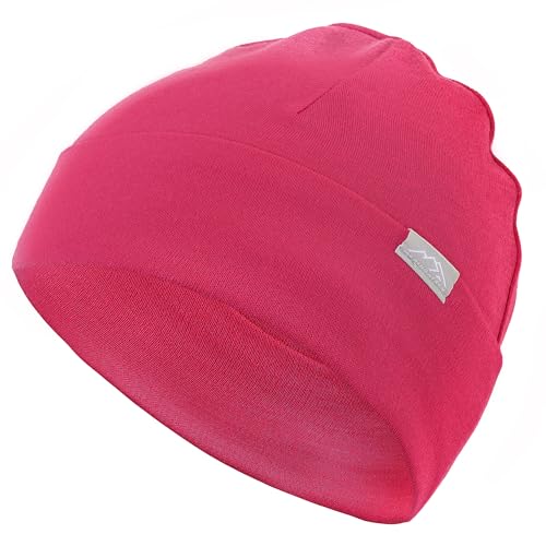 Merino.tech 100% Merinowolle Mütze Kinder - Merino Mütze Jungen und Mädchen, Thermomütze Kinder aus Reiner Wolle für jeden Tag (Pink)