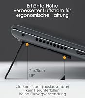 Aulumu G07 Laptop ständer, Super Tragbarer Kühlständer für Laptopständer, Ergonomischer Laptop Stand Kompatibel mit MacBook, Alle Laptops und Tablets, 8-20", Schwarz – Ansicht 2