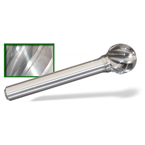 3/8" Carbide Burr, Ball Shape, SD3NF, Aluma Cut, 5/16" Length of Cut