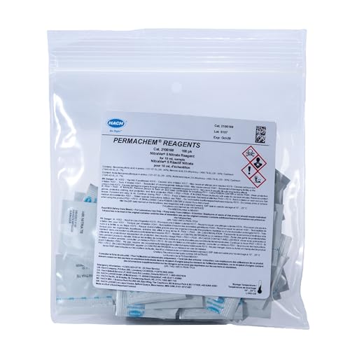 Hach Nitraver® 5 Nitrate Reagent Powder Pillows, 10 Ml, (Pack of 100), Visual Comparator, Portable, Field Use, Lab Use, EPA Approved, Colorimetric Method, Powder Reagent, 2106169 Hach Nitraver® 5 Nitrate Reagent Powder Pillows, 10 Ml, (Pack of 100), Visual Comparator, Portable, Field Use, Lab Use, EPA Approved, Colorimetric Method, Powder Reagent, 2106169