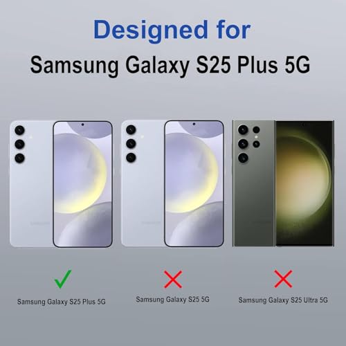 Image of Xmon Hybrid Shockproof Case for Samsung Galaxy S25 Plus 5G, Mag-Safe Compatible, Transparent Hard PC Back with Black TPU Bumper, Slim Protective Phone Cover Galaxy S25 Plus