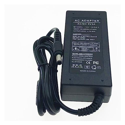 Adaptador de energía 5V 3A con luz LED para monitor LCD miniatura 3