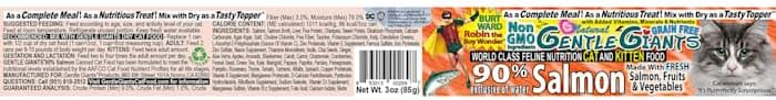 Gentle Giants Salmon Wet Cat Food, 3 oz., Case of 24, 24 X 3 OZ